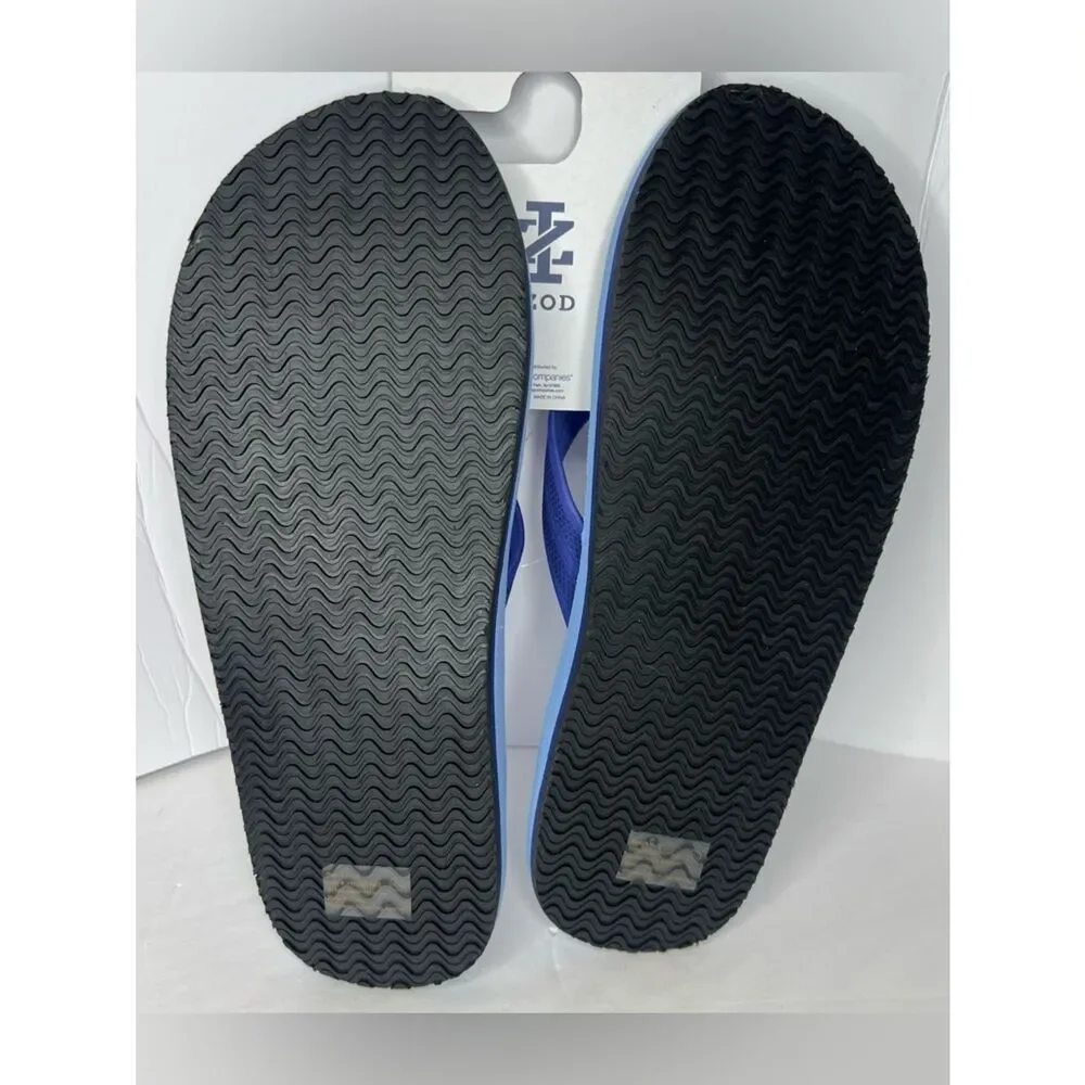 New Izod Navy/Light Blue Tropical Floral Men’s Flip Flops Various Sizes L/M